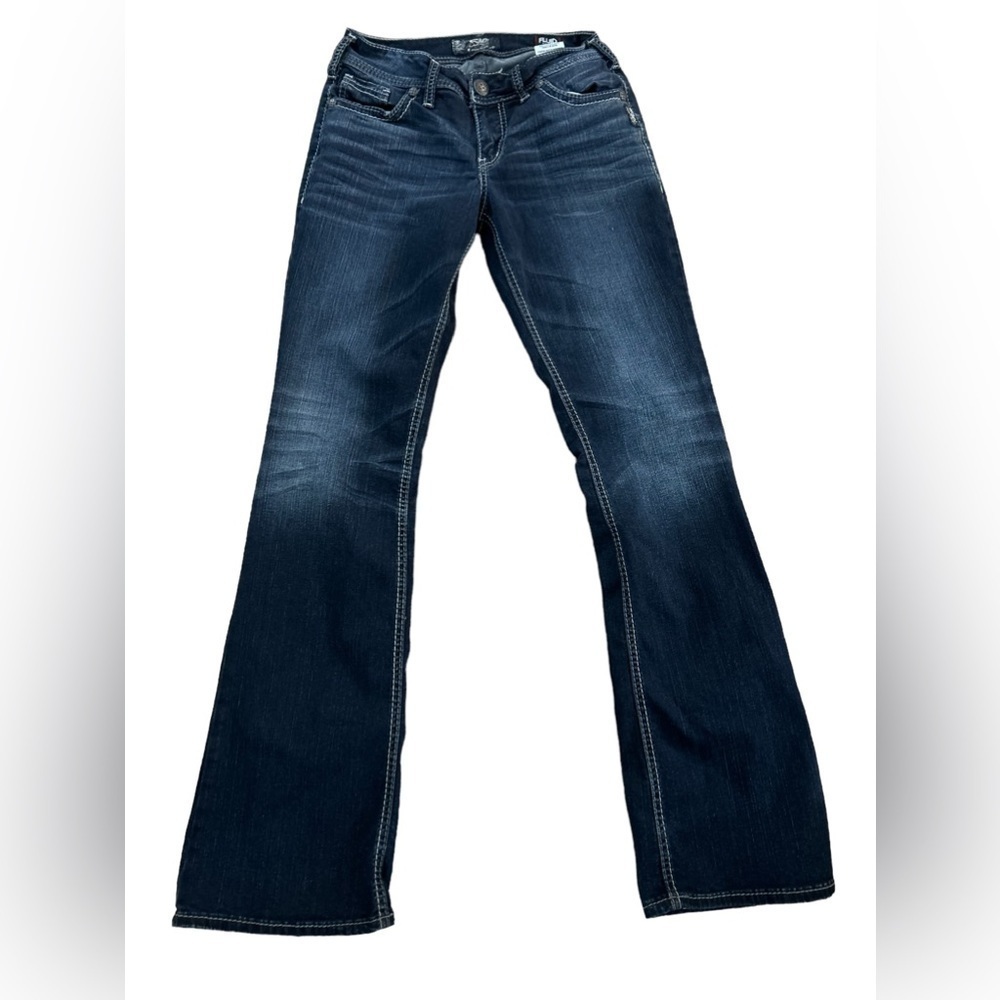 Silver Jeans Suki fluid denim‎ size 28 dark wash embroidered
